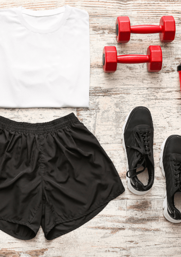 fitness gear to perform exercises to achieve bigger glutes from home.