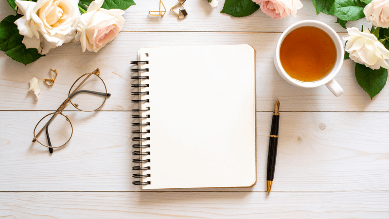A gratitude journal showcasing the fall seasons as part of 10 morning habits to ease into fall.