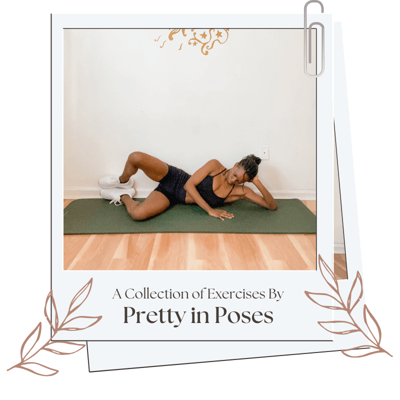 Woman performing a clamshell as part of the 5 best exercises to reduce knee pain at home.