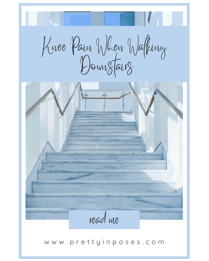 stairs to demonstrate knee pain walking down the stairs