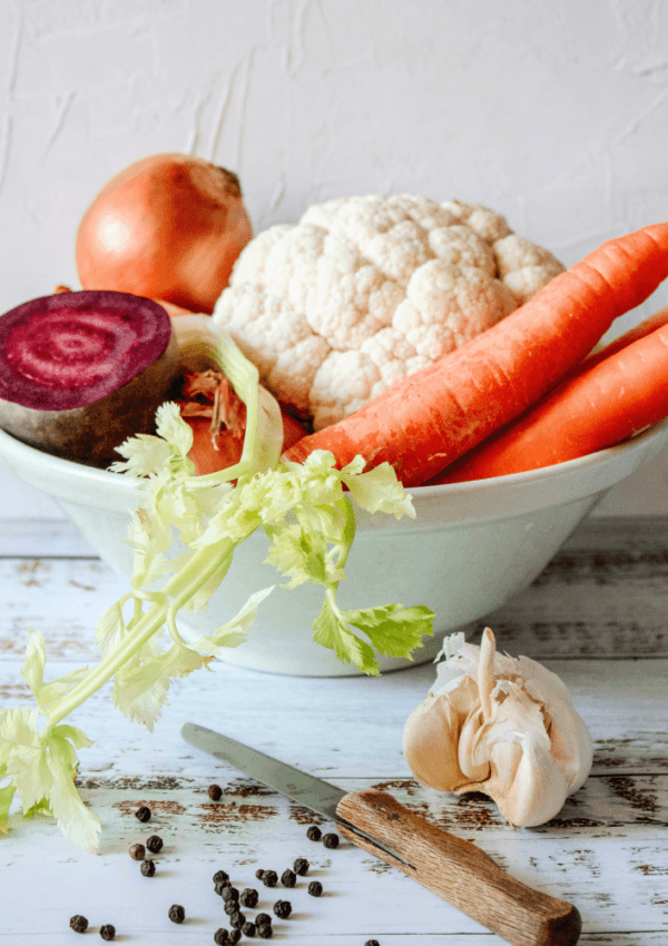 a bowl of vegetable for women's longevity