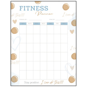 Fitness planner cover.