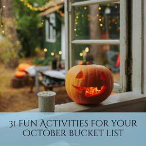 A picture of a pumpkin in a window symbolizing what to put on your october bucket list.